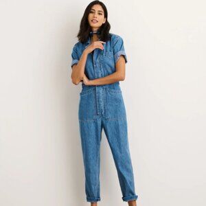 Alex Mill + Standard Short Sleeve Jumpsuit in Denim